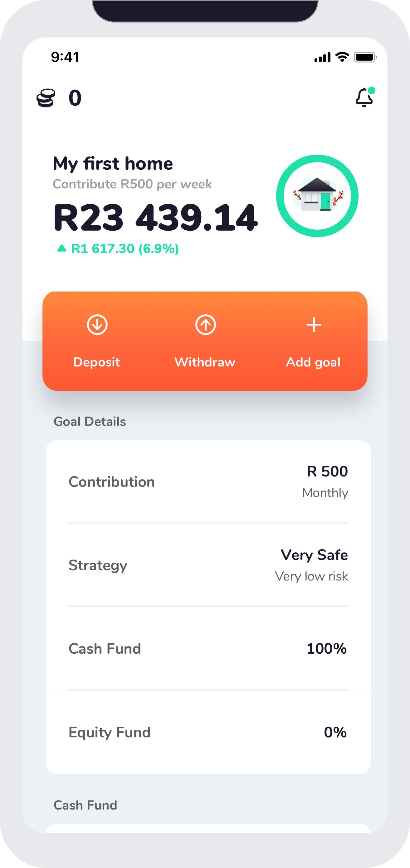Franc goal tracking dashboard